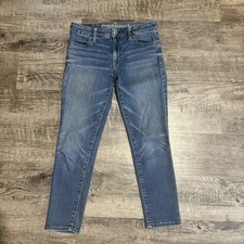 AMERICAN EAGLE Jeans Women  s 0 Blue Hi Rise Jegging Crop Super Stretch Denim