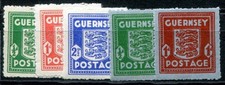 OCCUPATION WWII GUERNSEY 1941 1-5 ** MINT IMPECCABLE SET €115 (I1246