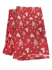 Red White Heart Tablecloth Glitter Thread Made In India Cotton Poly 83 X 56