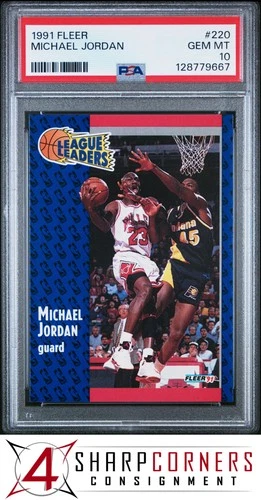 1991 FLEER #220 MICHAEL JORDAN BULLS HOF PSA 10