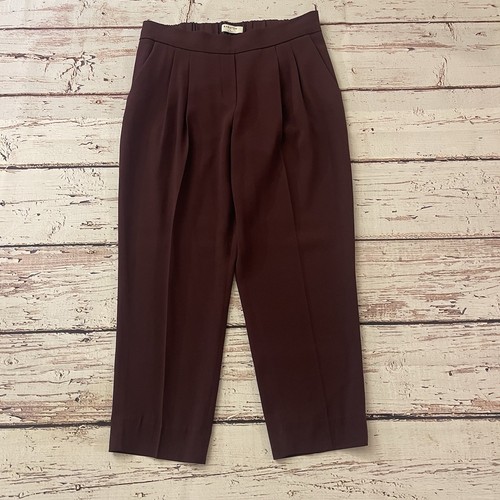 ARITZIA Babaton Womens Modesto Cropped Pants Size 2 Burgundy Inseam 22”