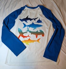 Wonder Nation Boys Shark Swim Shirt Rash guard Size XXL 18 