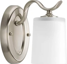 Progress Lighting P2018 Inspire 1 Light Bathroom Wall Sconce - Nickel