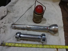 (3x) Vintage Metal Flashlights Roadside safety  NOT WORKING PARTS / REPAIR ONLY
