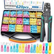 Heat Shrink Wire Connectors Kit with Crimping Tool,Waterproof 620Pcs