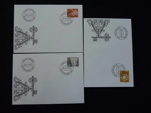 high value definitive stamps set of 3 FDC Switzerland 1973