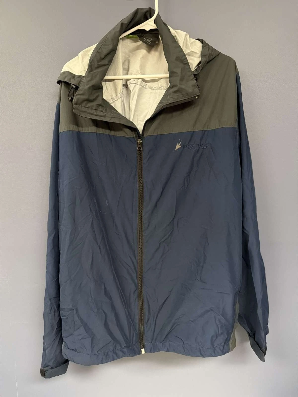 Frogg Toggs Men’s Rain Jacket XL/XXL Hooded Waterproof Windbreaker Blue
