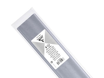 Clairefontaine 10x Seidenpapier, Pkg 8 Bogen 18g im Format 50x75cm Silber 95476C
