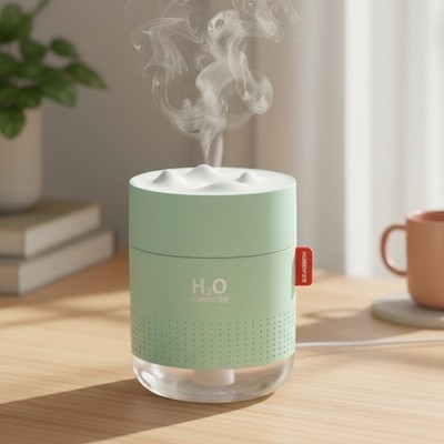Green Portable Mini Humidifier - 500ml Cool Mist for Baby & Office Spaces