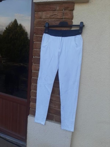 Women Calzedonia Trousers White Cotton S