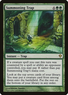 Summoning Trap Zendikar NM Green Rare MAGIC THE GATHERING MTG CARD