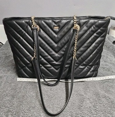 DKNY gesteppte Veronica Schultertasche schwarz Kunstleder Handtasche