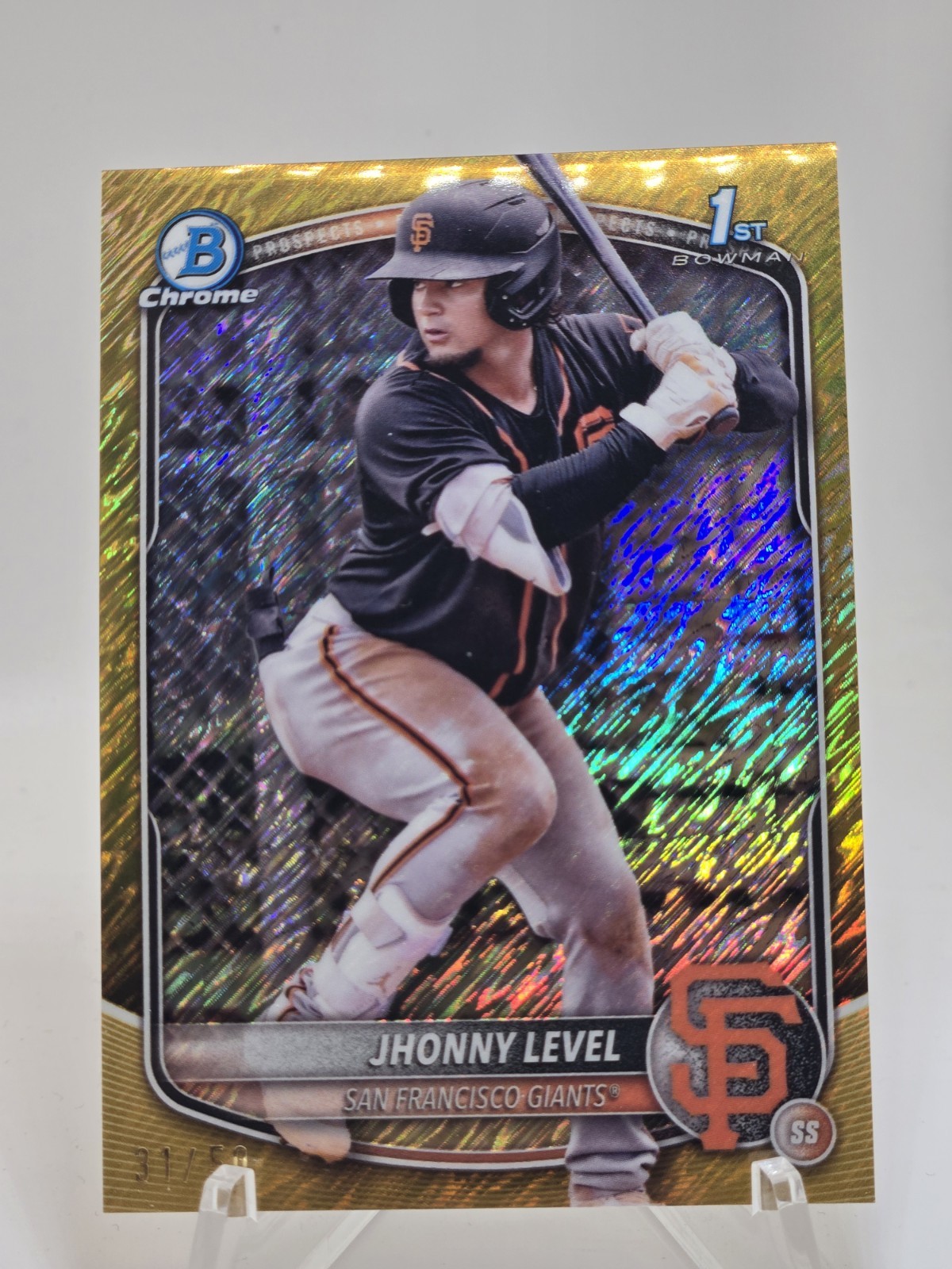 2025 Bowman - Chrome  Jhonny Level #BCP-147 Gold Shimmer Refractor 31 /50