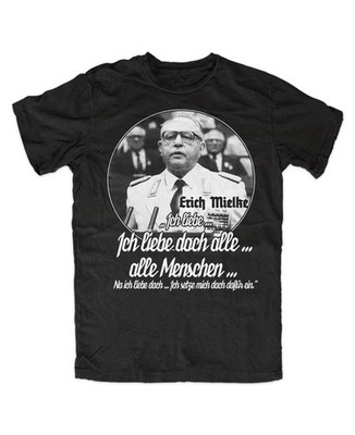 Erich Mielke Ich Liebe doch alle .. T-shirt SCHWARZ DDR OSSI Ostkult Stasi FUN