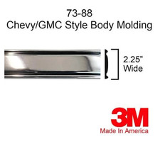 Chrome Side Body Trim Molding For Use On 1973-1987 Chevy GMC C10, C20, C30, K10,