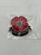 "Insignia prendedor de solapa de metal amapola roja del día del recuerdo para que no olvidemos 1,5 x 1,75"" - nuevo"