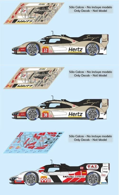 Décal Porsche 963 WEC 2024 12 38 99 1:32 1:43 1:24 1:18 slot décalcomanies - Photo 1/1