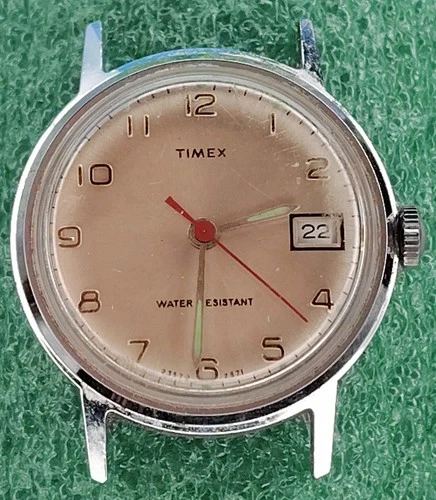 C1961 men Works 1971 Timex Sprite Red Hand Manual Wind Vintage Working Watch lot