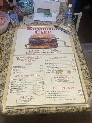 Roadkill Cafe Poster 1992 Vintage