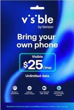 Visible - $25/mo plan + $20 referral (nano + eSIM)