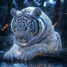 Tiger Diamond Art Kits for Adults White Tiger Diamond Painting Kits for Adul...