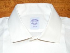 Brooks Brothers Reg Fit 15.5 32 dobby bib FC tuxedo stud button dress shirt p0j9