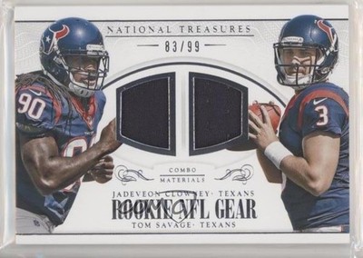 2014 Panini National Treasures 83/99 Jadeveon Clowney Tom Savage #RGC-JT RC z0q
