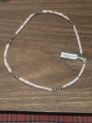 Opal Halskette mit Sterling Perlen 18'' + 2 14,41 Gramm