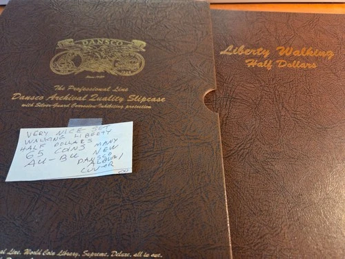Complete Walking Liberty Half Set in Dansco 1916-1947. Many upgraded XF and AU