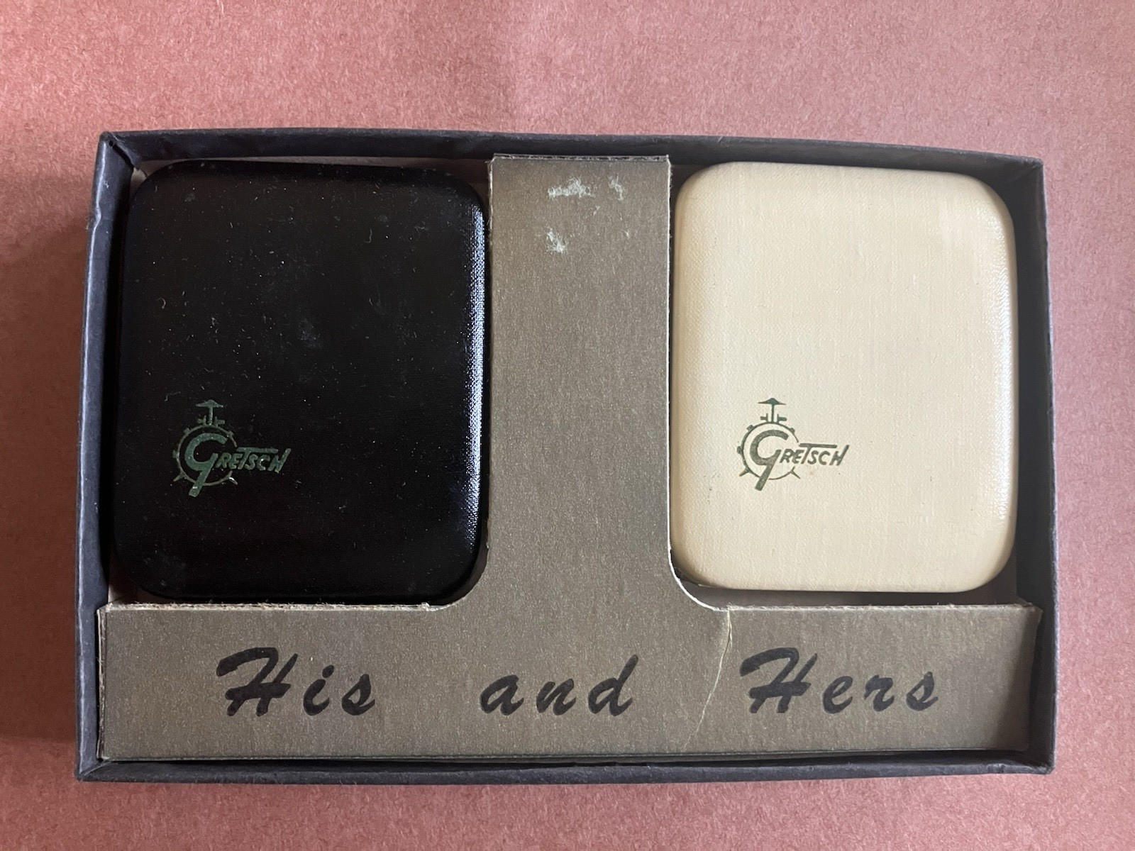 2 Gretsch Drums Vintage Promotional Key Cases  Classic 1959 Drum Kit Logo NOS