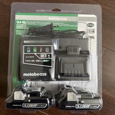 Metabo HPT Battery & Charger Combo Kit - Black, Pack of 2 (UC18YSL3SM)