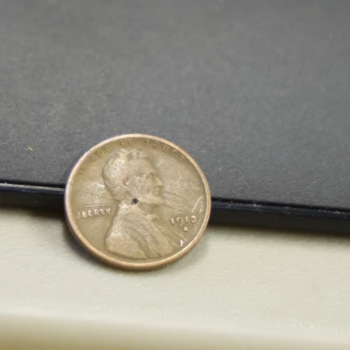 1913 S US Lincoln Cent 1c Semi Key  VG Partial Hole