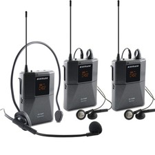 EXMAX UHF-938 UHF Acoustic Transmission Wireless Headset Microphone Audio Tou...