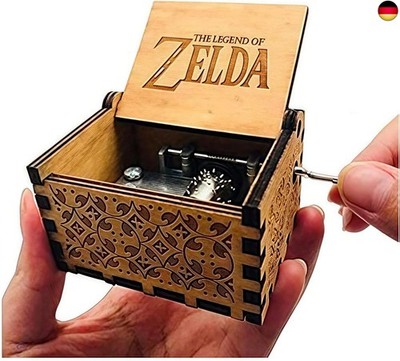 The Legend of Zelda Spieluhr, mit Handkurbel, aus Holz