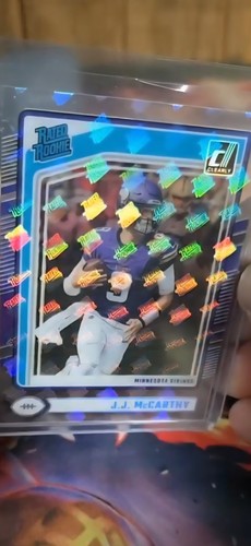 2024 Clearly Donruss #61 JJ McCarthy RC Rookie Card RR Logo Holo SP Vikes QB1 !