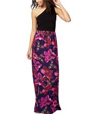 Rachel Roy Womens Mixed Media Maxi Dress, Black, X-Small
