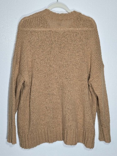 🤎🧶 Aerie Alpaca Blend Knit Sweater Women’s XS Tan Cozy Crewneck - Picture 2 of 4