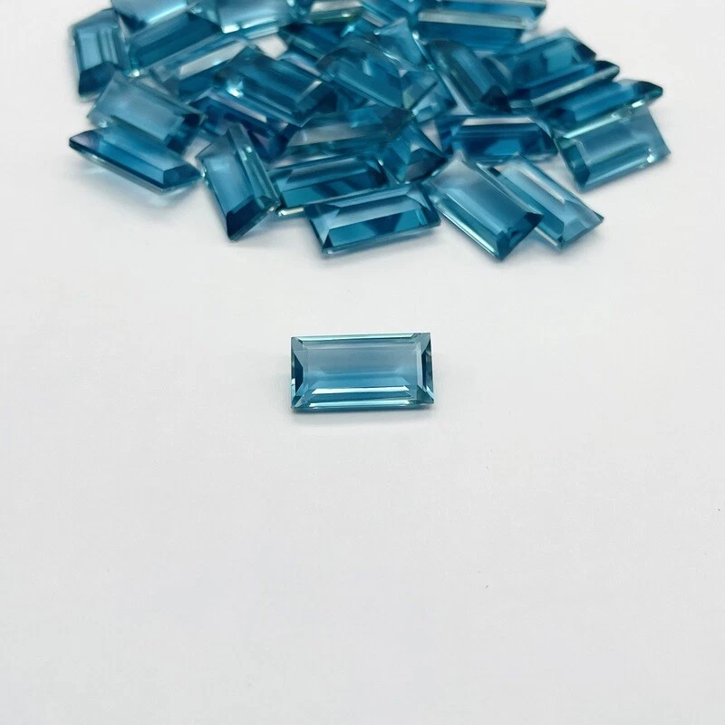 Paraiba Quartz Gemstone Faceted Cut Loose Gemstone Baguette Shape 411 Crt. - Image 2 of 3