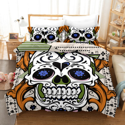 3D Skelett Kunst Linien Handgezeichnet Quilt Cover Set Bettwäsche Sets Kissen...