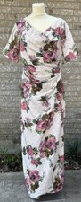 New with Tags Adrianna Papell Long Champagne Multi Floral Dress
