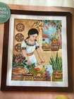 Mexican Lady In Kitchen With Colourful China Plants Food Pots Cross Stitch Chart