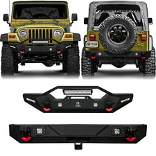 Vijay For 1997-2006 Jeep Wrangler Tj Frontrear Bumper Wwinch Platelights