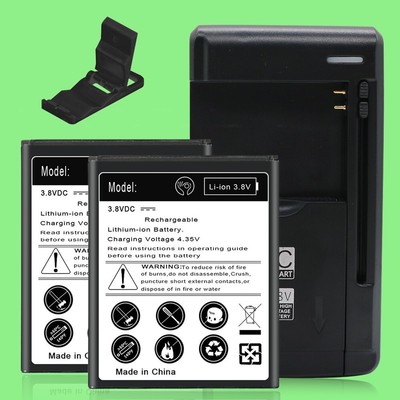 Superior Quality 2x 2400mAh Battery Rapid Charger f ZTE ZFIVE G LTE Z557BL Net10