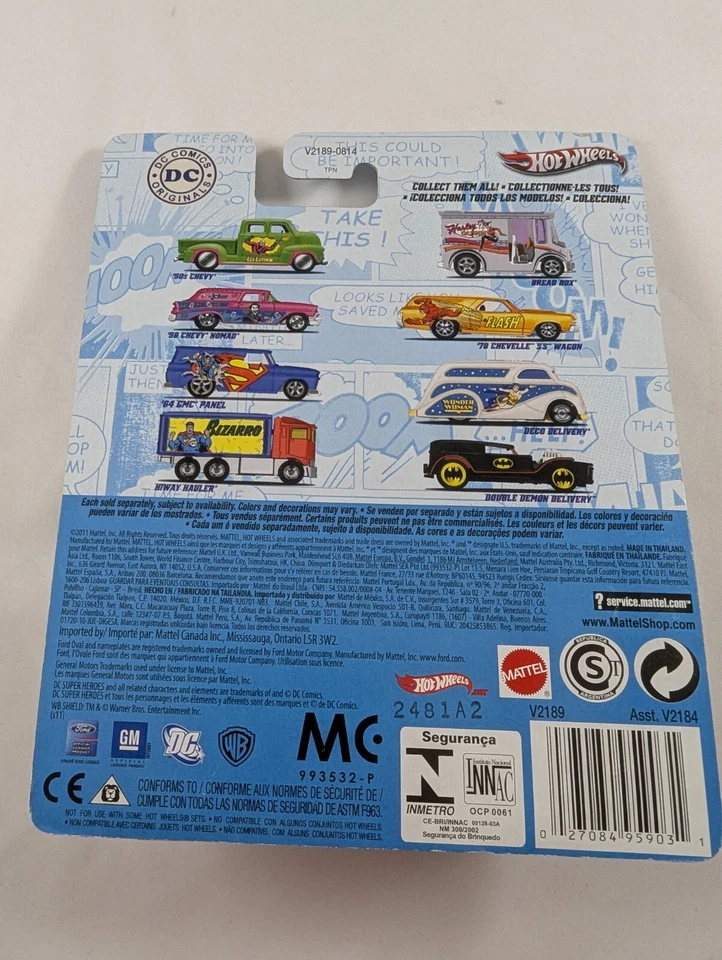 Hot Wheels Harley Quinn Bread Box DC Comics Originals #V2189 NRFP 2011 Gray 1:64 - Image 2 of 2