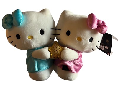 KidRobot Hello Kitty Star Plush Stuffed Animal - Blue/Pink - Gemini Twins - NEW