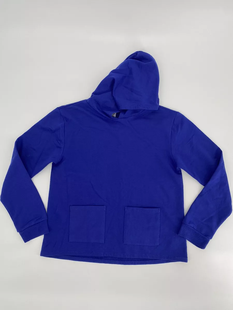 Z by Zella Hoodie Size Large Blue Light Weight Long Sleeve Logo Double Pocket