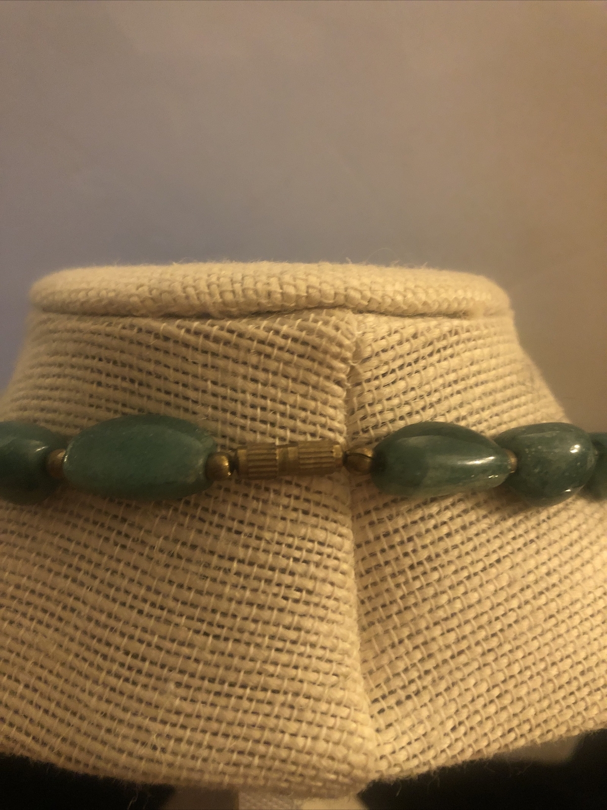 Jade /Nephrite Rectangular Baroque beaded Vintage… - image 7