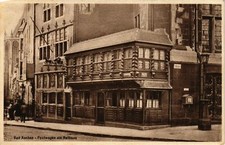 Old postcard Aachen post wagon at the town hall GERMANY (938408)