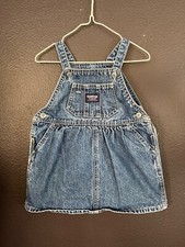 Oshkosh B'gosh Girls Toddler Size 2T Denim Overall Dress w/ Front Pockets