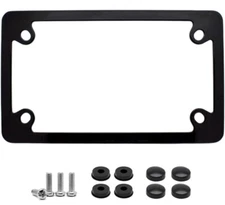 Motorcycle License Plate Frame Black 304 Stainless Steel Including Hardware